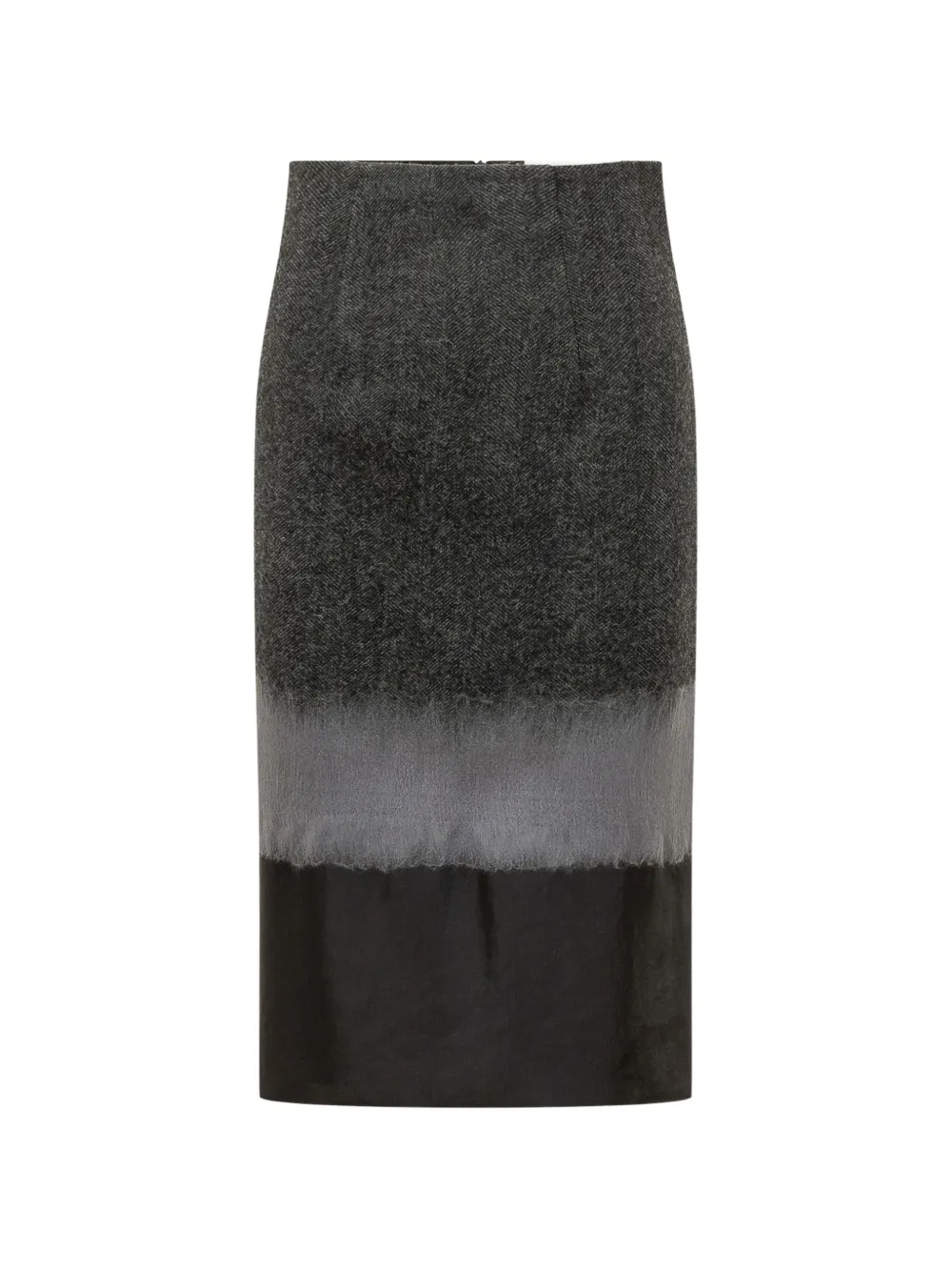 Tela Nori chevron-knit ombré midi skirt - Gris