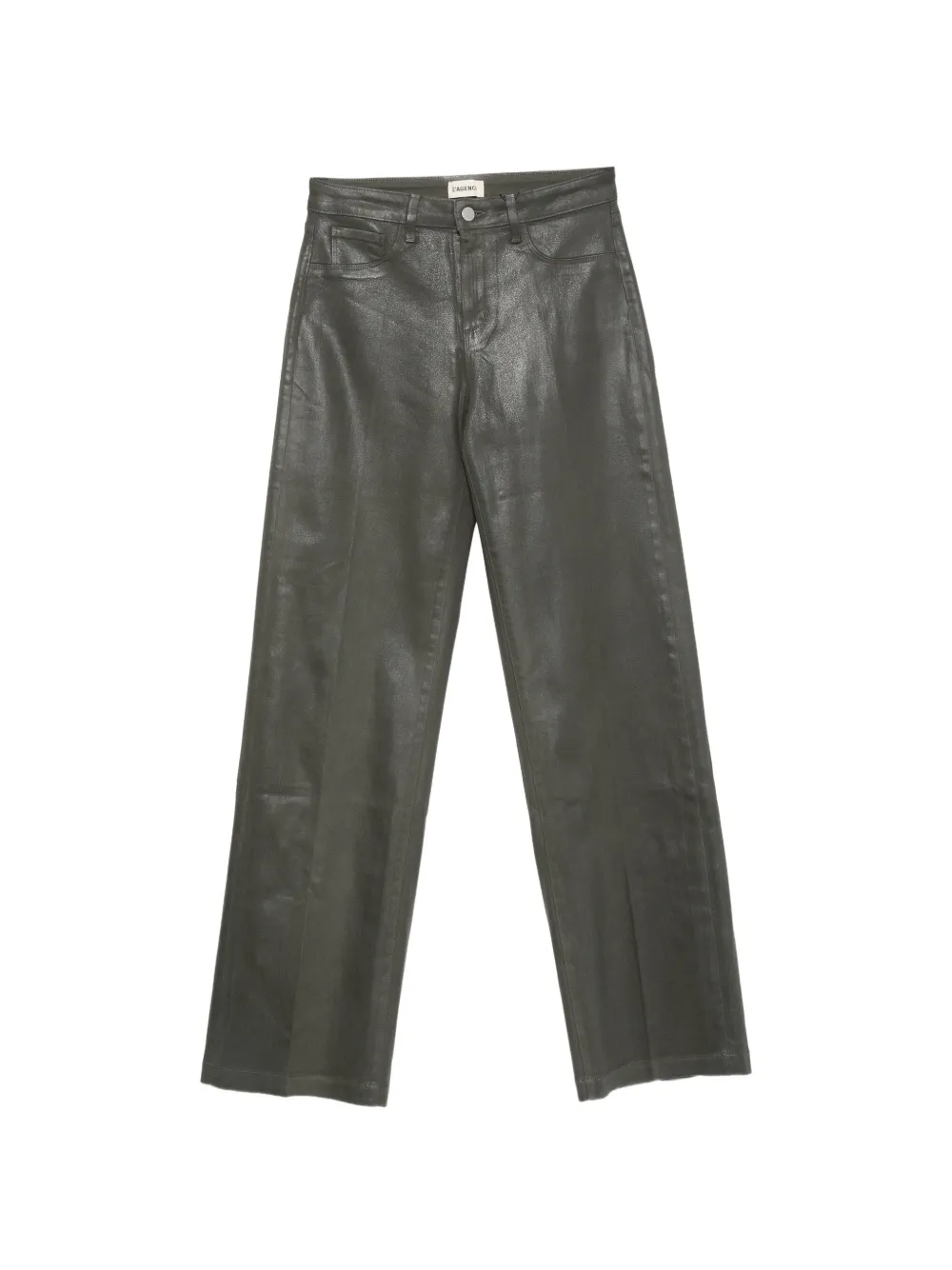 L'Agence coated straight-leg trousers Groen