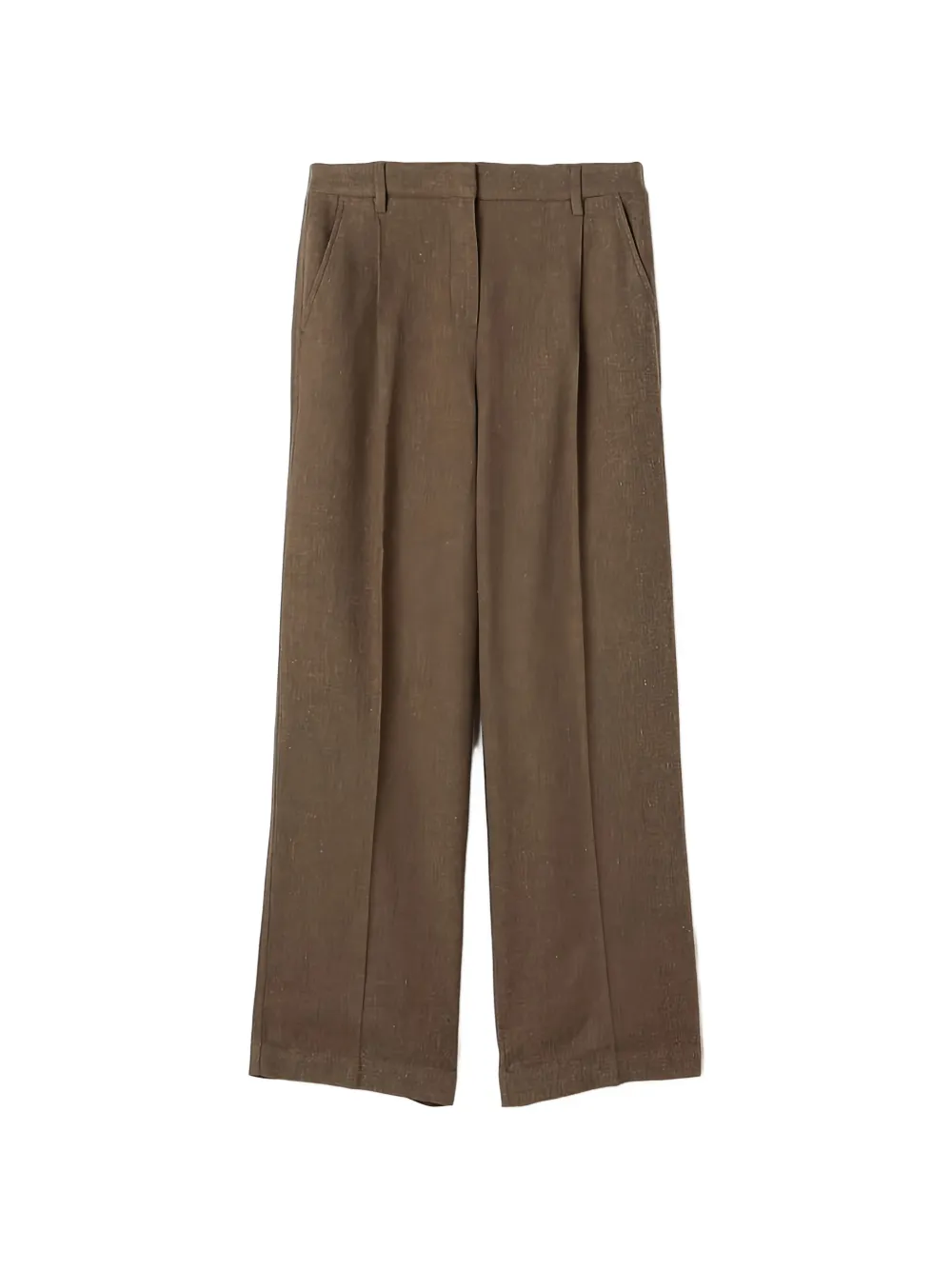 James Perse wide-leg pleated twill trousers - Brown