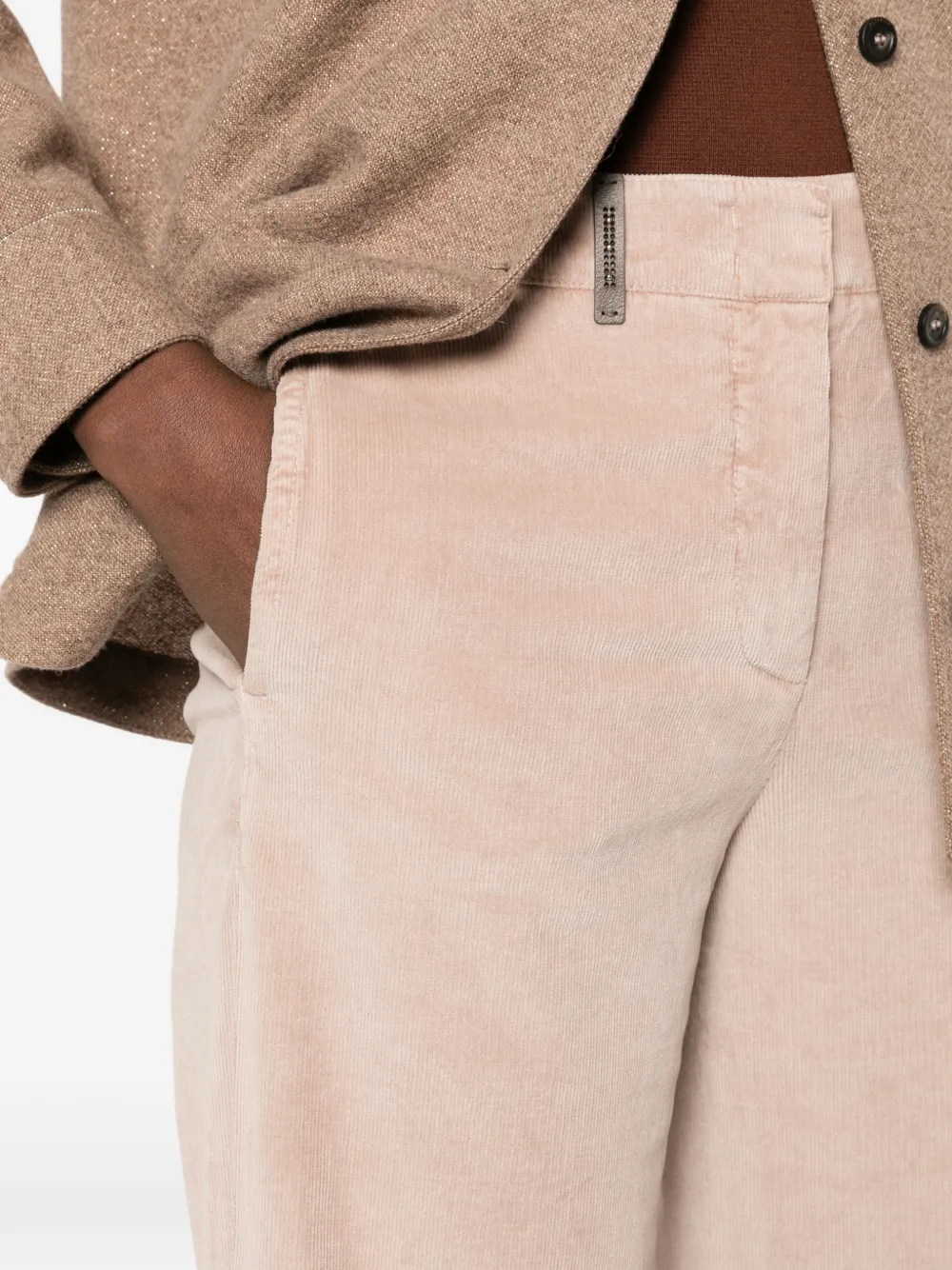 Peserico corduroy-effect trousers Beige