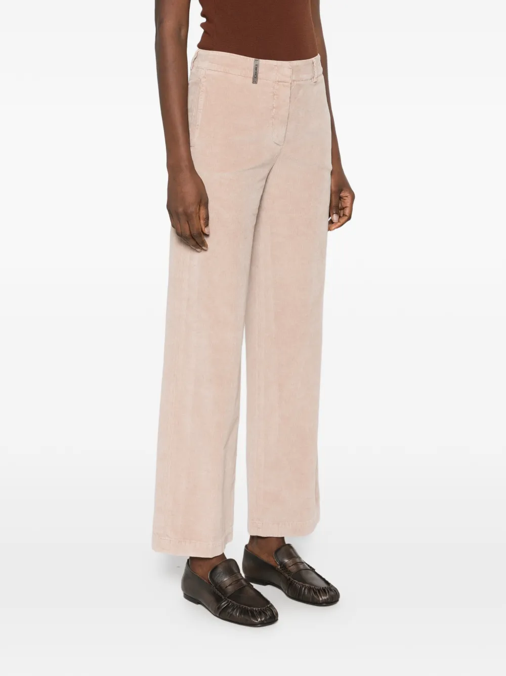Peserico corduroy-effect trousers Beige