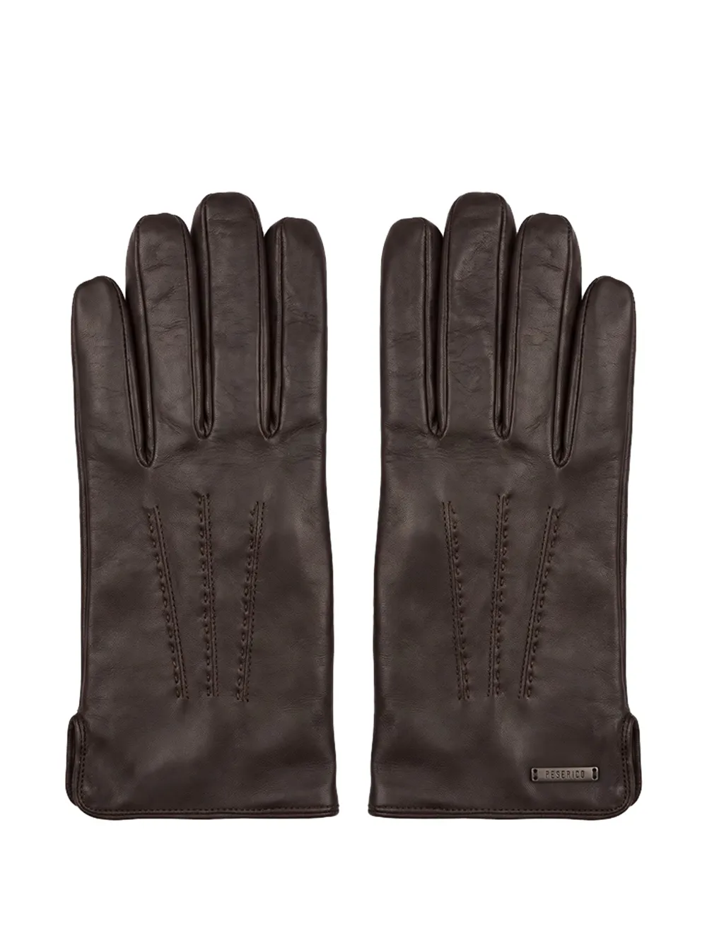 Peserico logo-plaque leather gloves Bruin