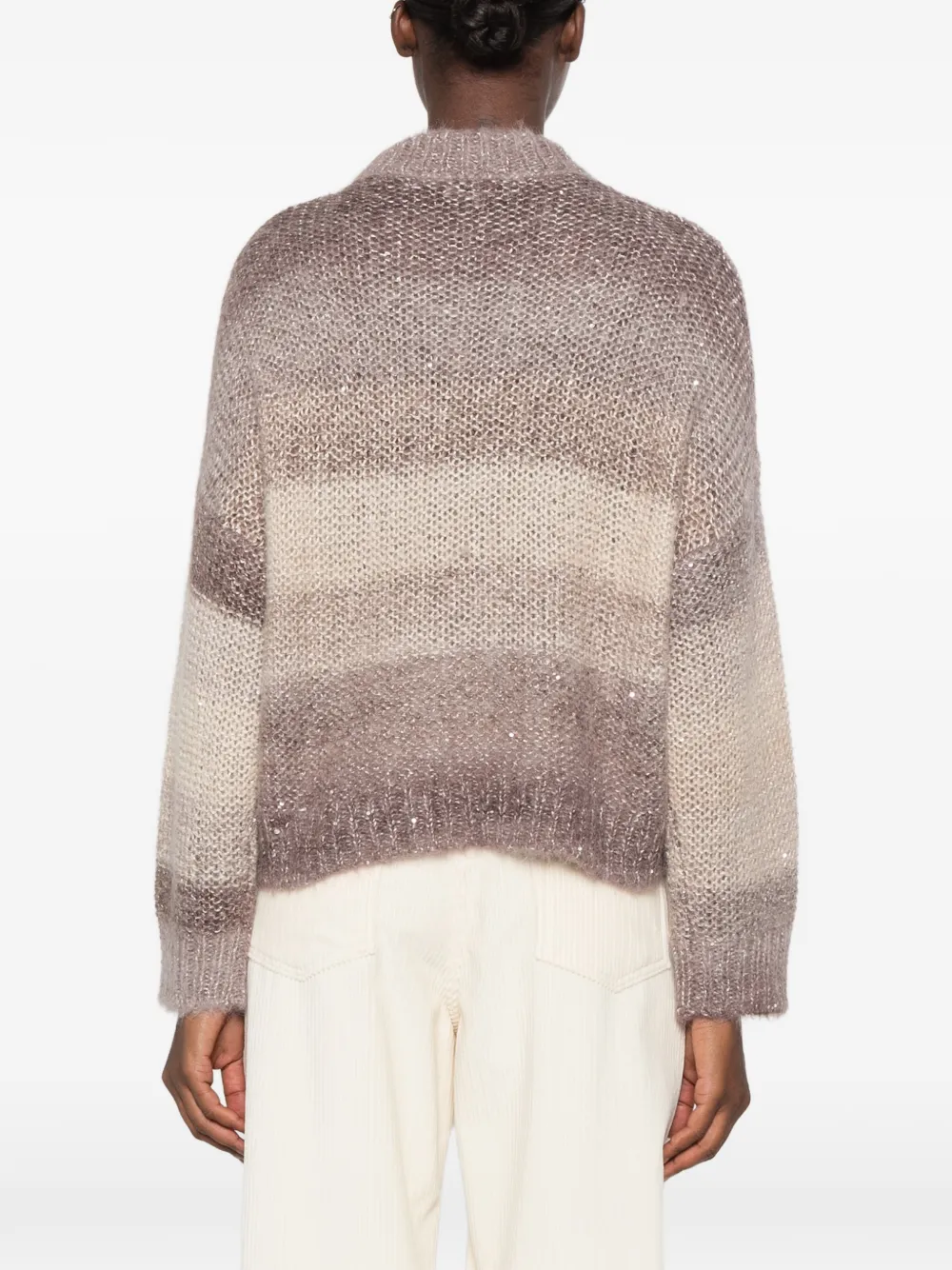 Antonelli Loira sequin-embellished striped sweater Bruin