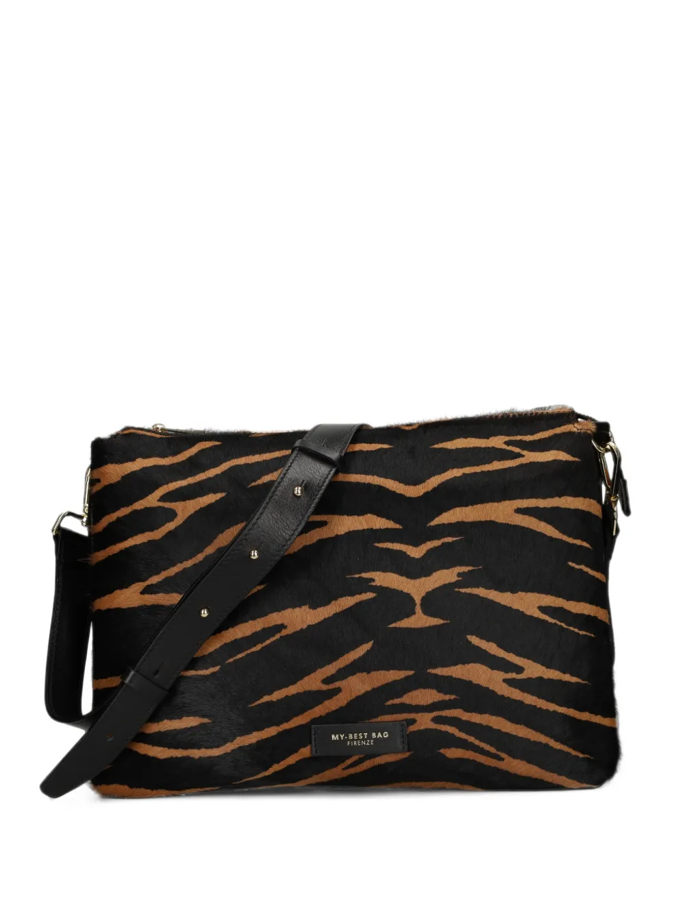 MY BEST BAG animal-print leather shoulder bag - Brown