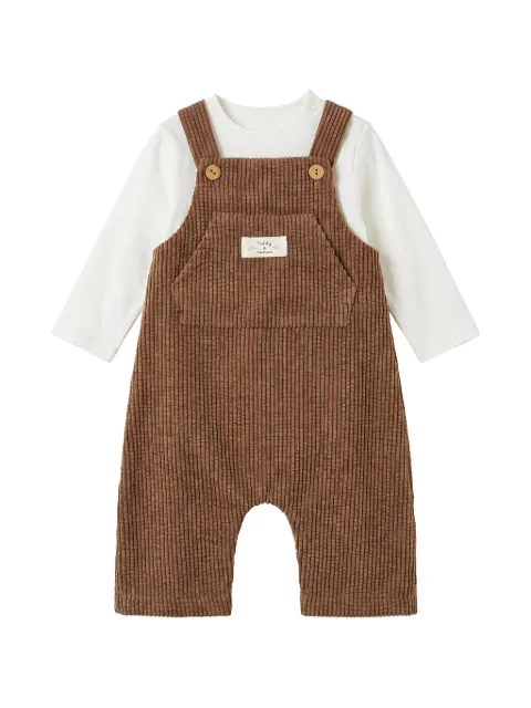 TEDDY & MINOU corduroy-texture dungarees set