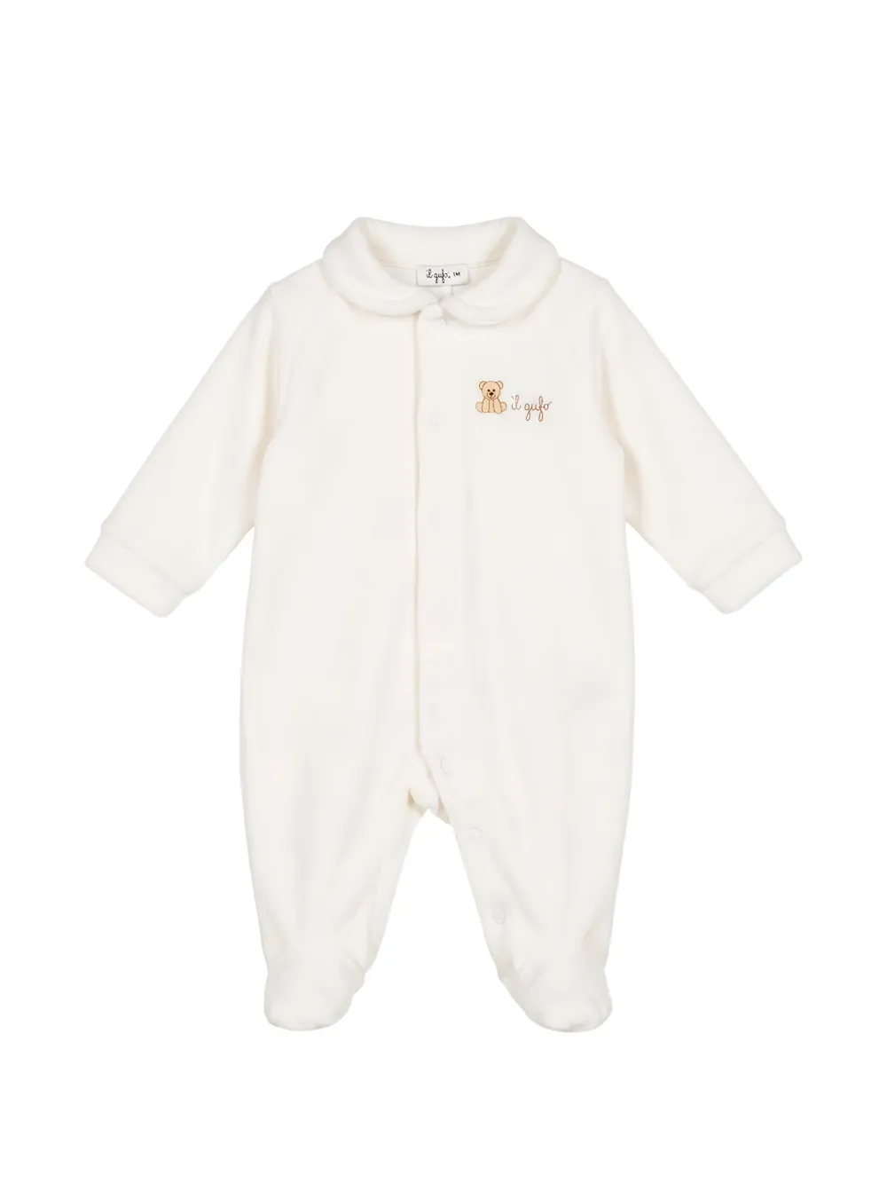Il Gufo embroidered footed romper - Blanc
