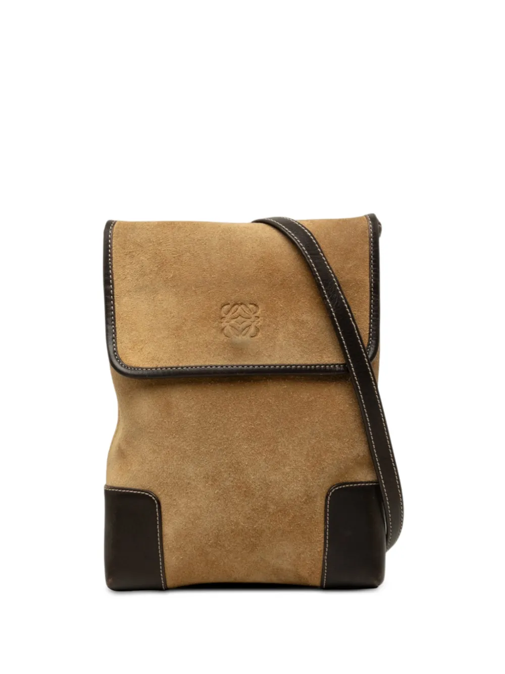 Loewe Pre-Owned 20th Century Suede Anagram crossbody bag - Braun