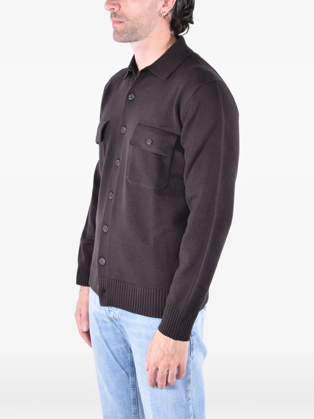 Kangra Jack met knoopsluiting en zakdetail Bruin