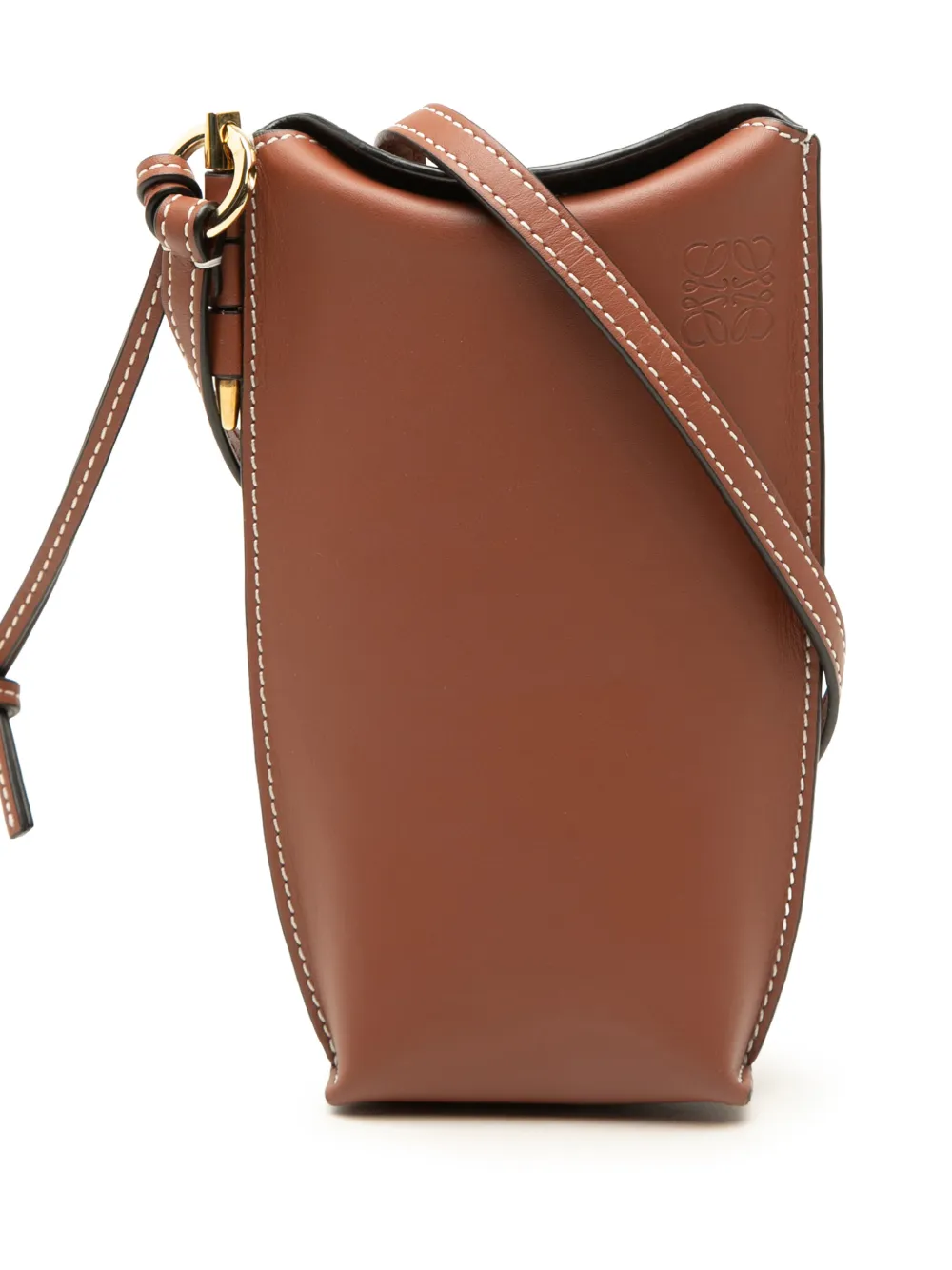 Loewe Pre-Owned 2020 Leather Gate Pocket crossbody bag - Braun