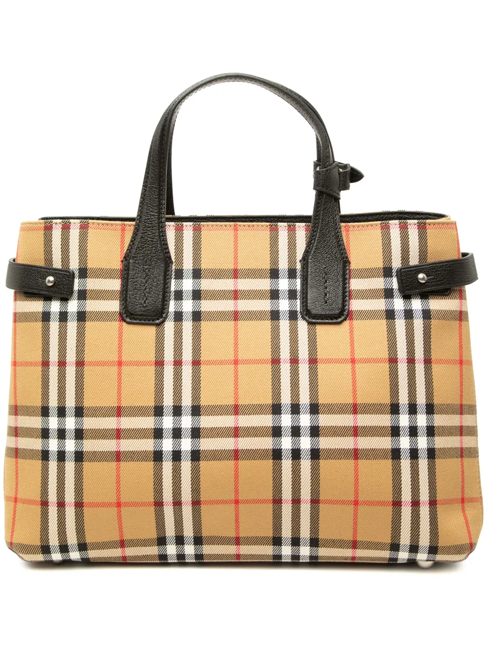 Burberry Pre-Owned 2000-2017 Medium House Check Canvas Banner satchel - Neutrals