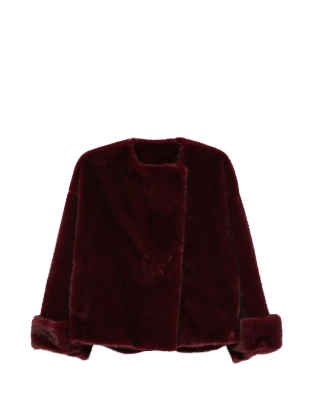Antonelli faux-fur wide-collar jacket - Rot