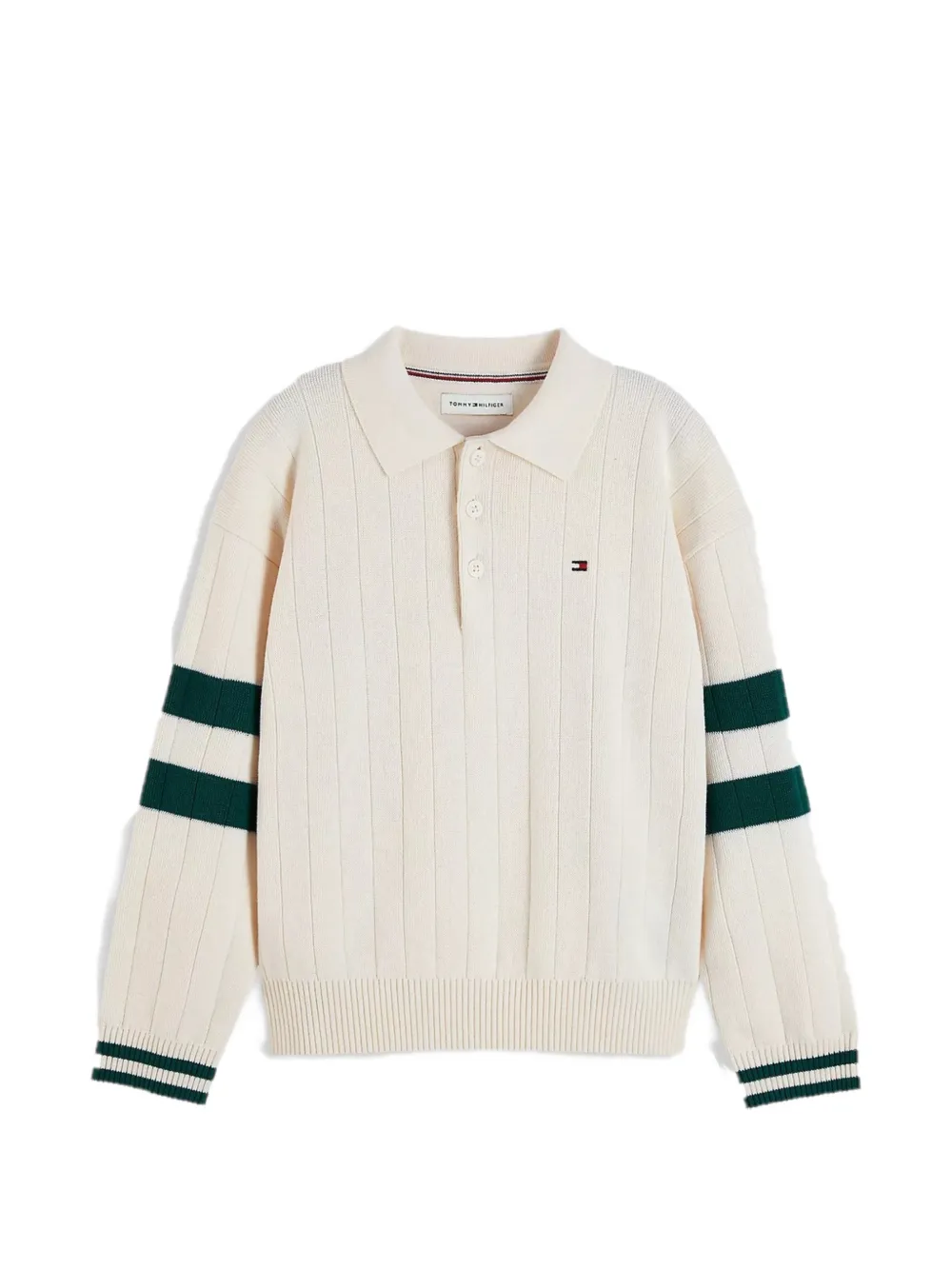 Tommy Hilfiger Junior logo-embroidered knitted polo shirt - Toni neutri