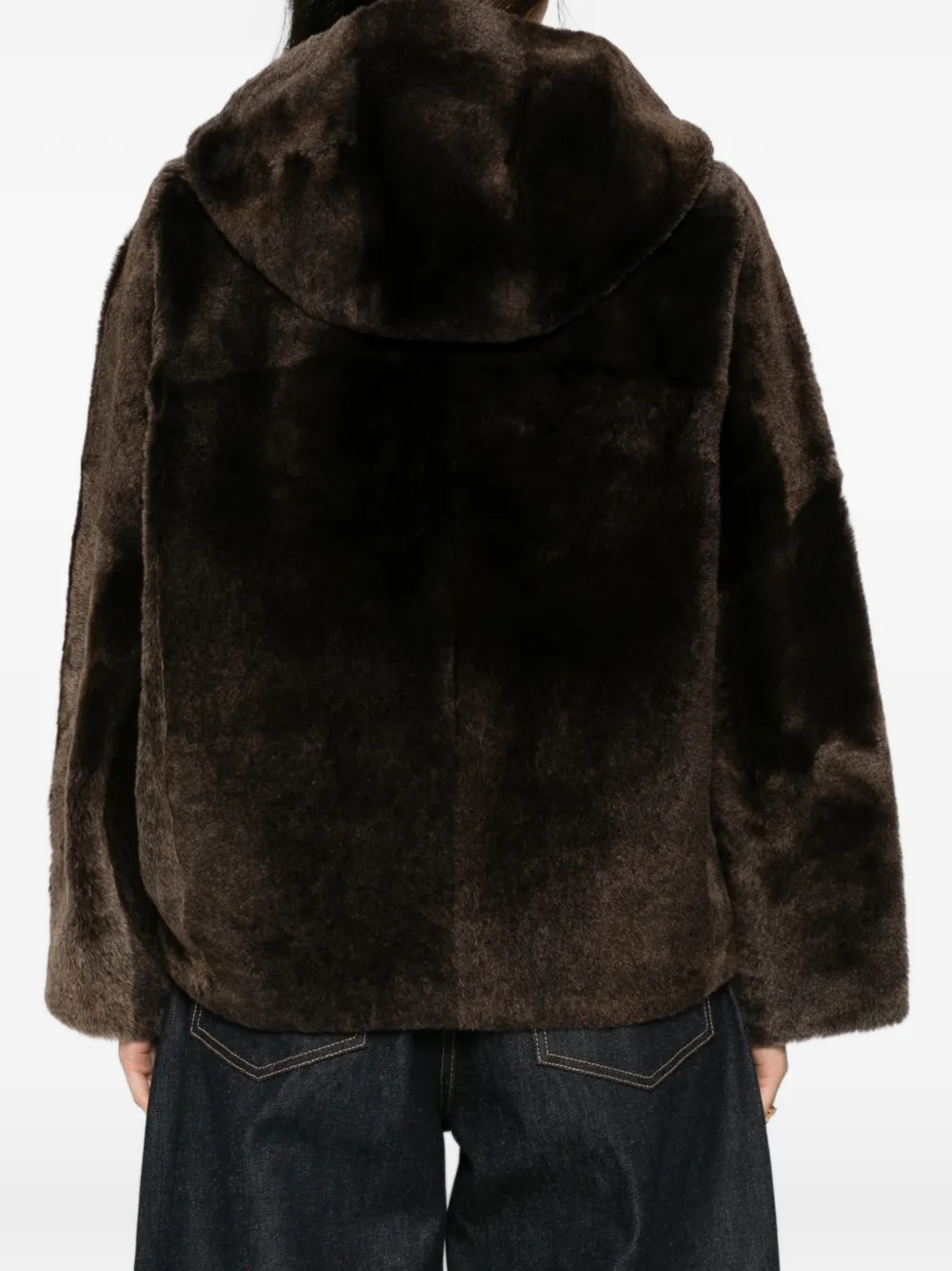 Yves Salomon hooded button-fastening jacket Bruin