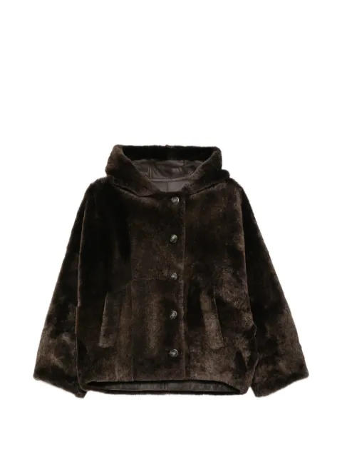 Yves Salomon hooded button-fastening jacket