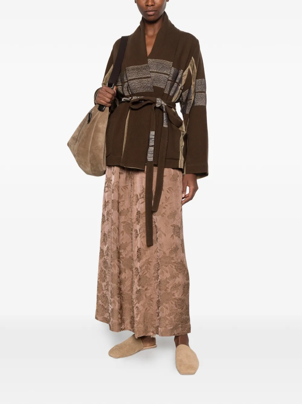 Uma Wang Kobina panelled belted jacket Bruin