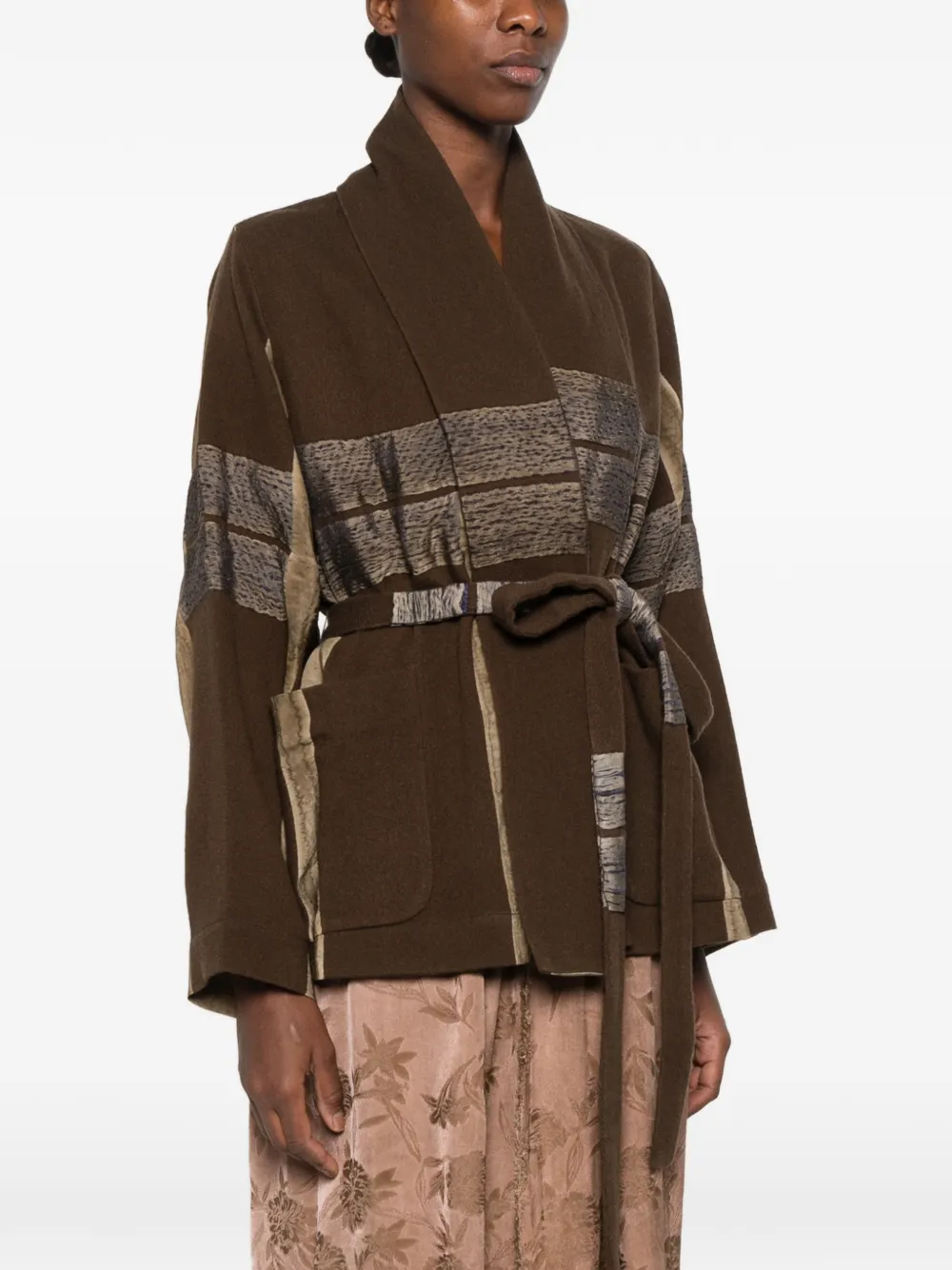 Uma Wang Kobina panelled belted jacket Bruin