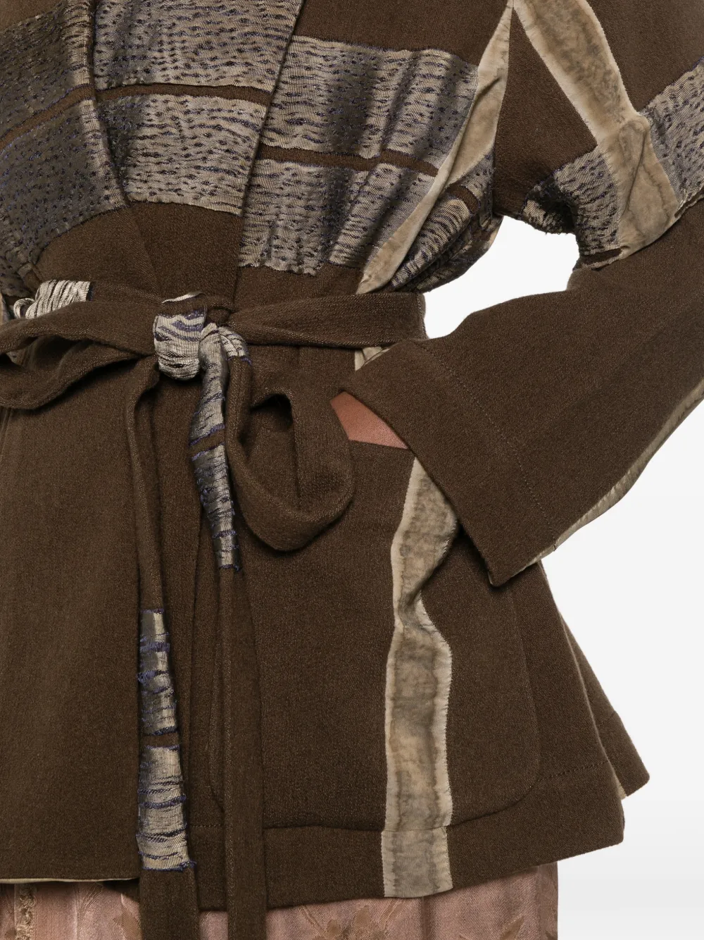 Uma Wang Kobina panelled belted jacket Bruin