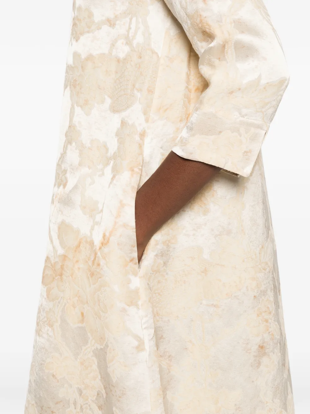 Uma Wang Apostte floral-jacquard maxi dress Beige