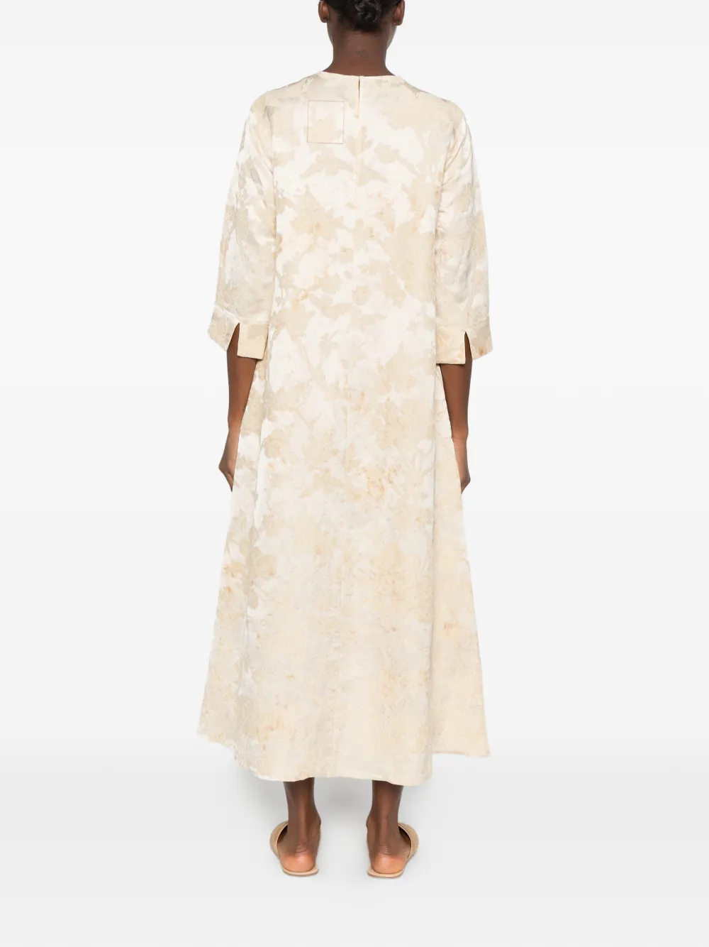 Uma Wang Apostte floral-jacquard maxi dress Beige