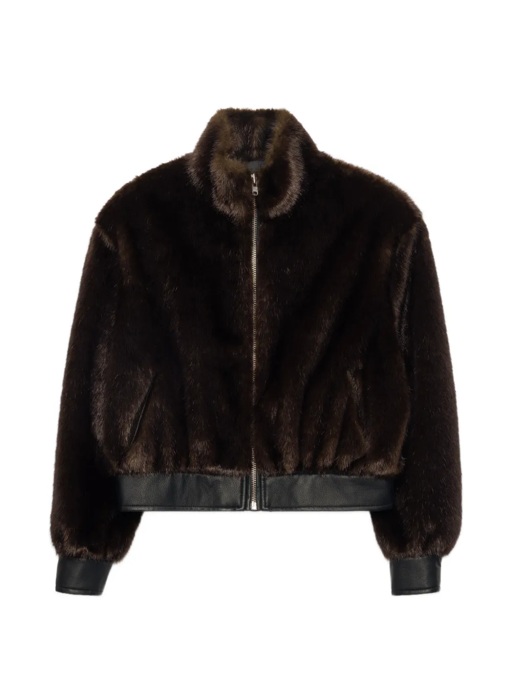 STAND STUDIO Lula zip-up faux-fur jacket Bruin