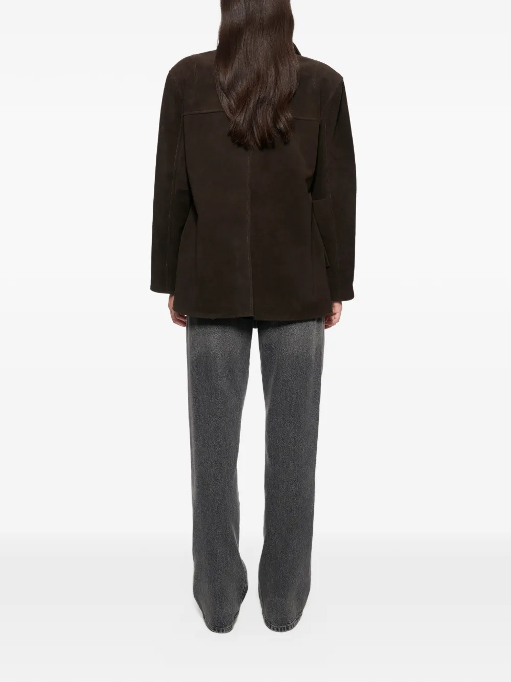 STAND STUDIO Jude buttoned suede jacket Bruin