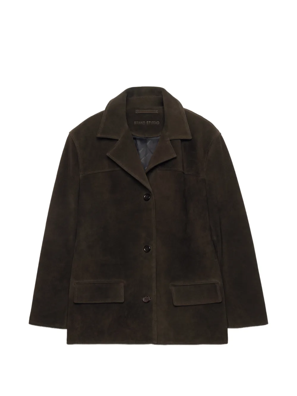 STAND STUDIO Jude buttoned suede jacket Bruin