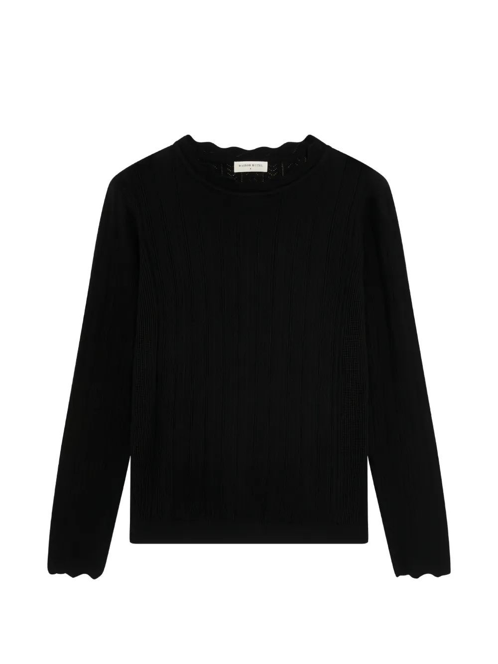 MAISON HOTEL Priscilla pointelle-knit sweater - Nero
