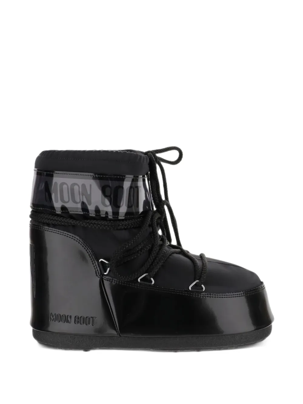 Moon Boot Icon Low Glance black satin boots - Schwarz