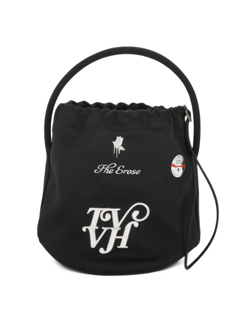 The Erose logo-embroidered drawstring bucket bag - Schwarz