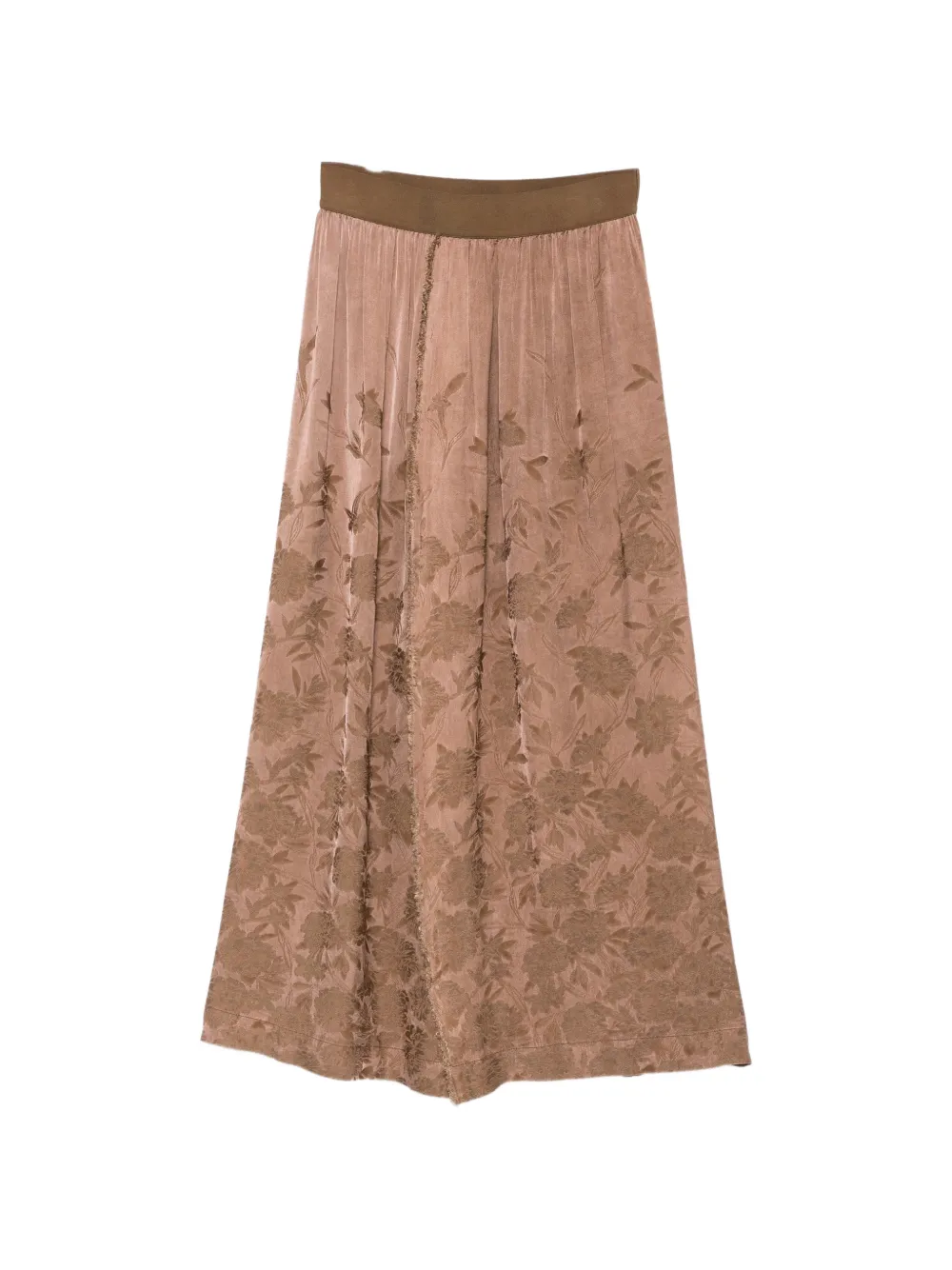 Uma Wang floral-jacquard frayed maxi skirt Roze