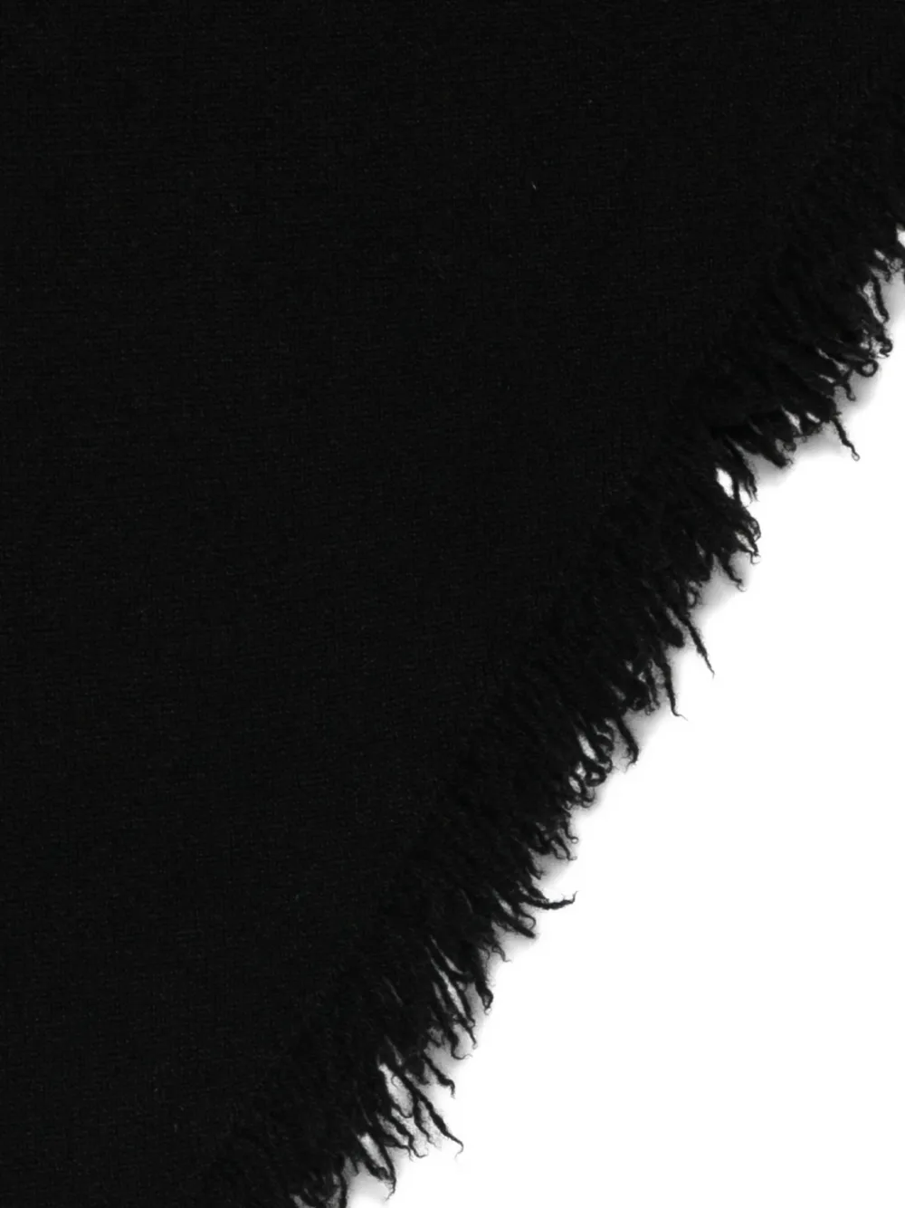Uma Wang fringed triangle scarf Zwart