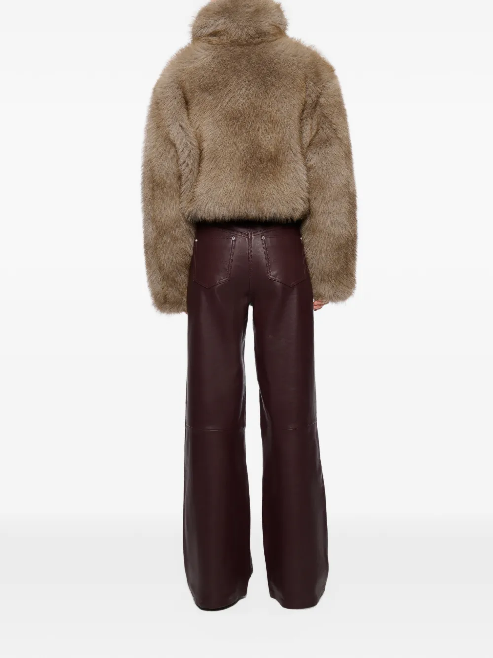 STAND STUDIO Mylah leather trousers Rood