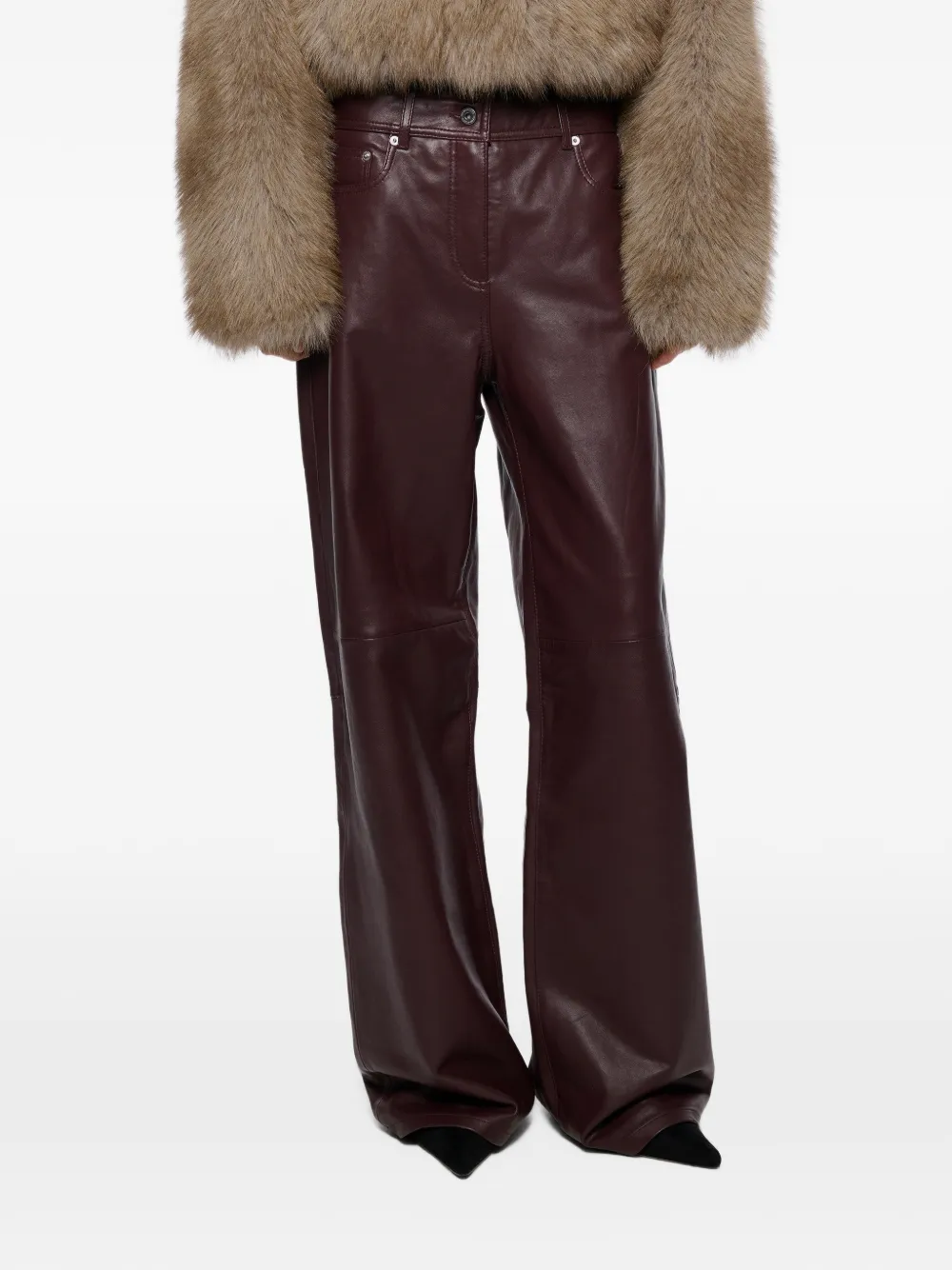 STAND STUDIO Mylah leather trousers Rood