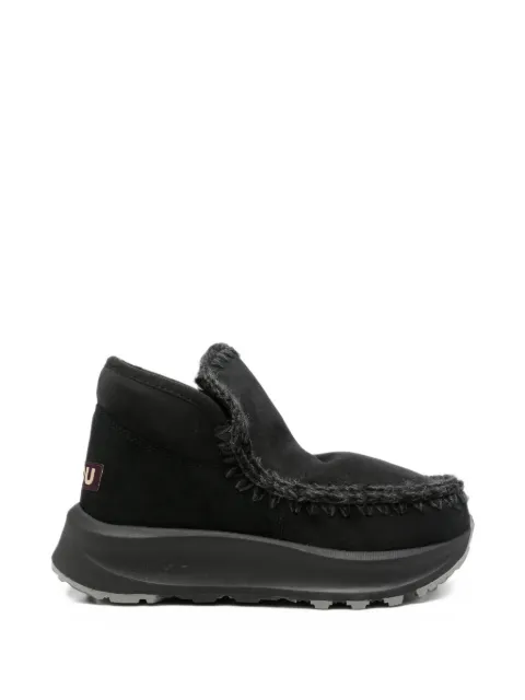 Mou Speed crochet-trim suede ankle boots