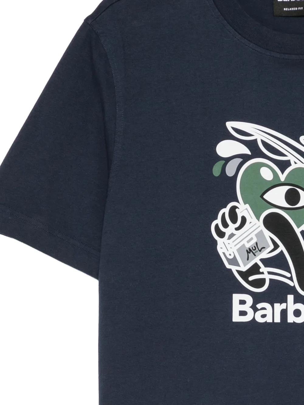 Barbour x Mul go fishing T-shirt Blauw