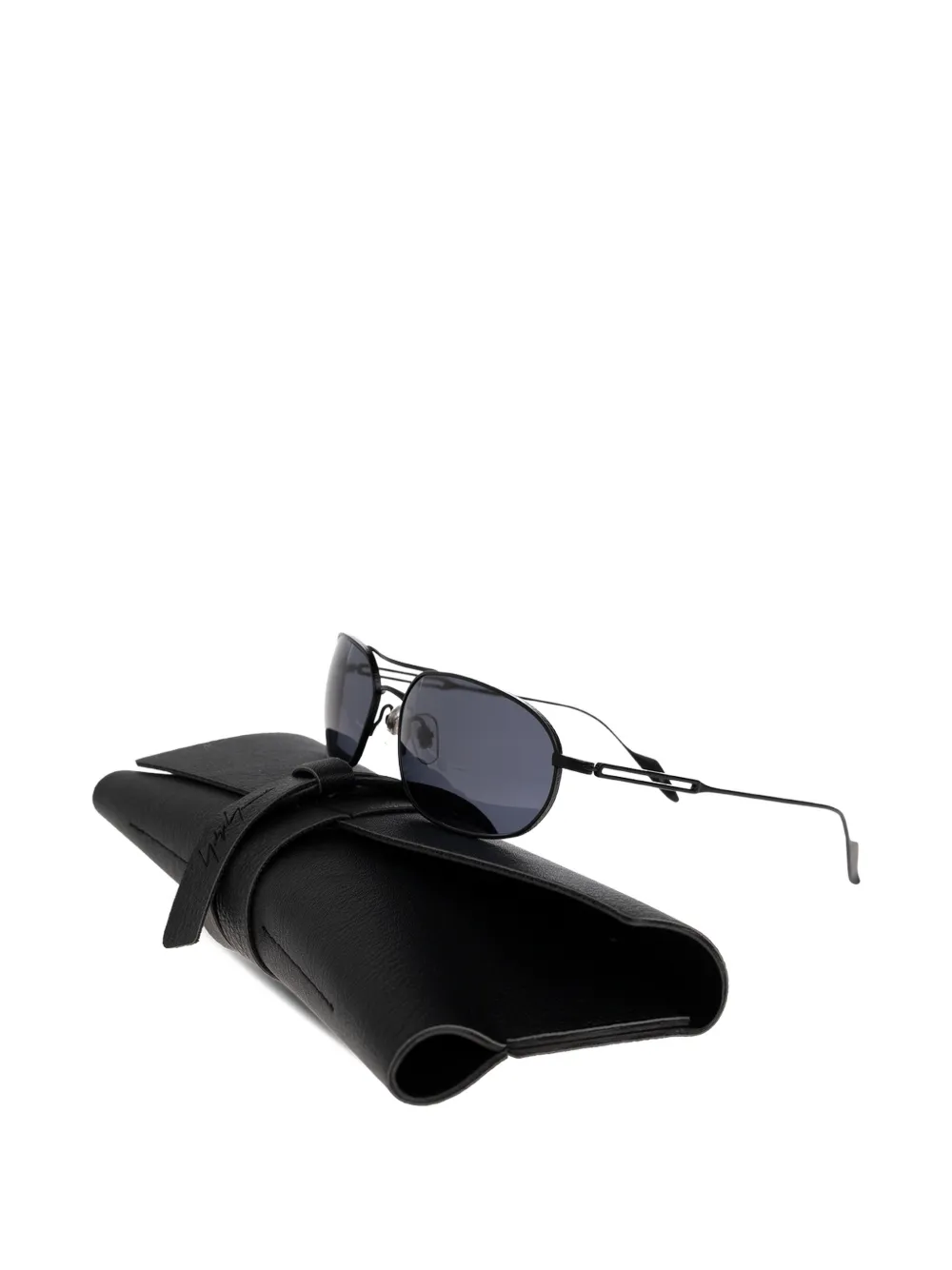 Yohji Yamamoto oval-frame sunglasses Zwart