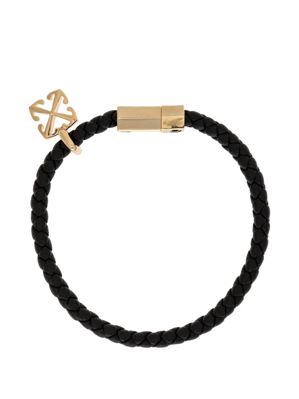 Off-White Arrows braided leather bracelet - Oro