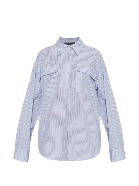 Akep striped flap-pockets shirt