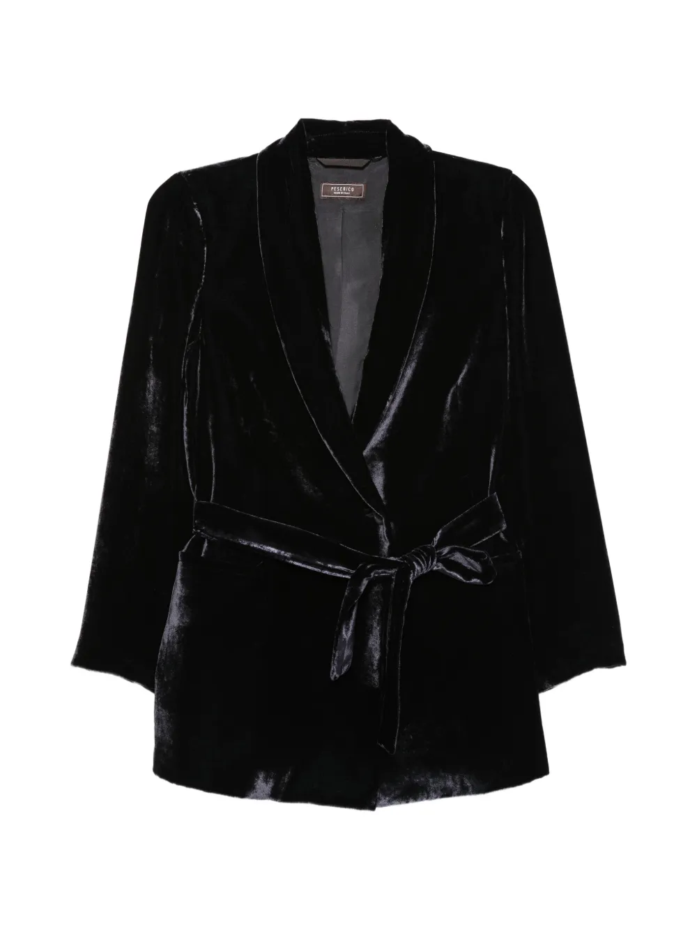 Peserico belted velvet blazer - Schwarz
