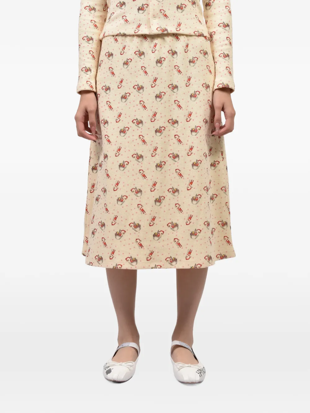 Ashley Williams Deer midi skirt - Nude