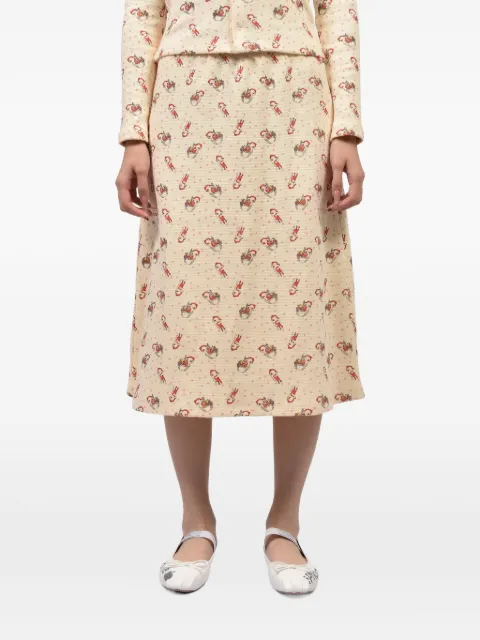 Ashley Williams Deer midi skirt