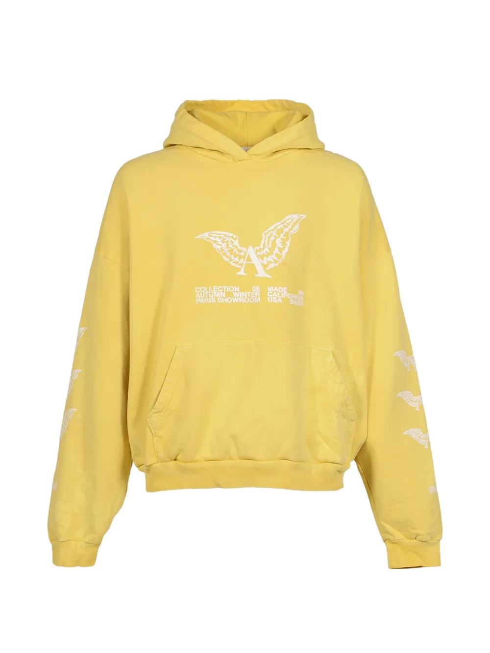 Alexander Digenova Showroom Logo-print Hoodie In Yellow