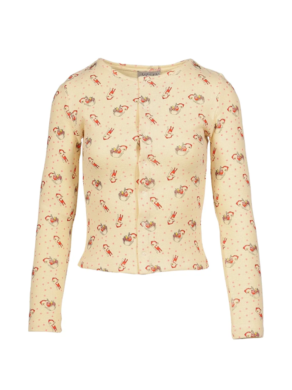 Ashley Williams Deer-print cardigan - Neutrals