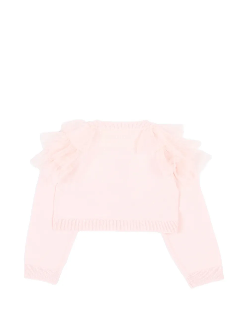 Simonetta ruffled-trim cardigan Roze