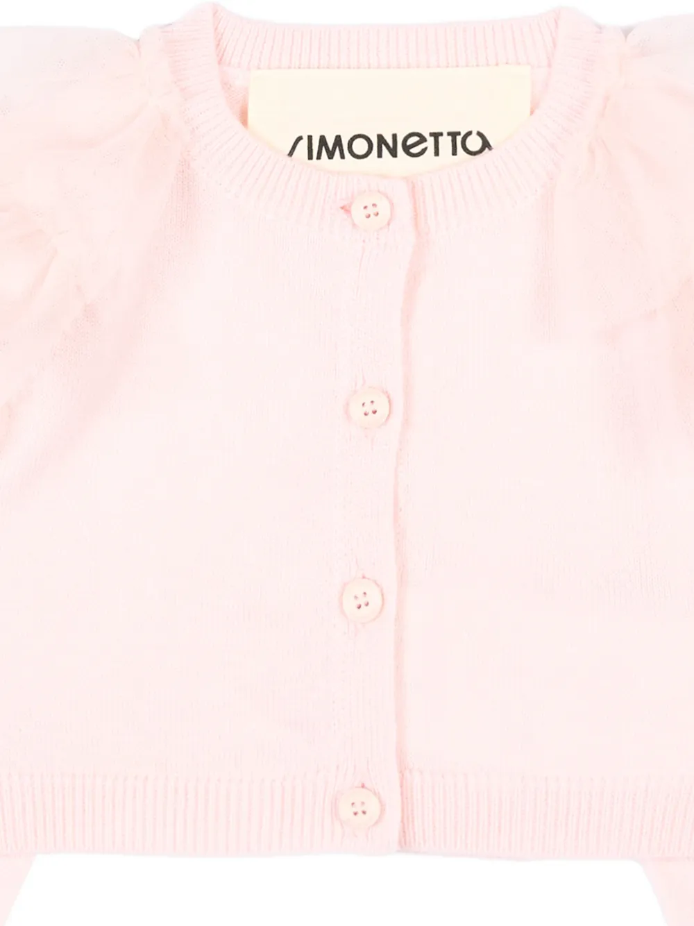 Simonetta ruffled-trim cardigan Roze