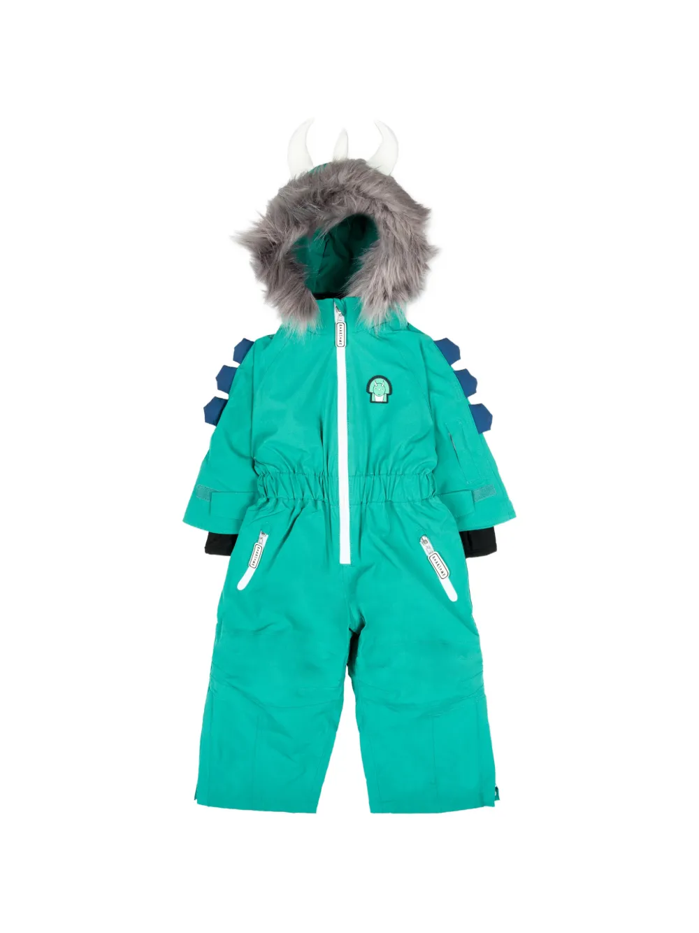 Roarsome Spike the Dinosaur faux-fur trim snowsuit - Vert Roarsome Spike the Dinosaur faux-fur trim snowsuit - Vert