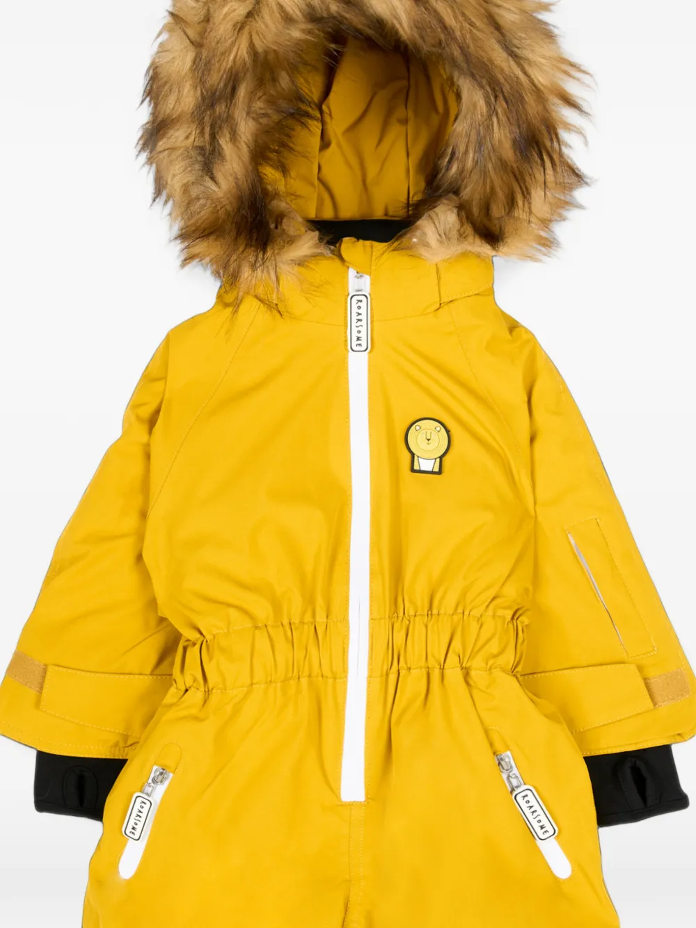 Roarsome Cub the Lion faux-fur trim snowsuit Geel