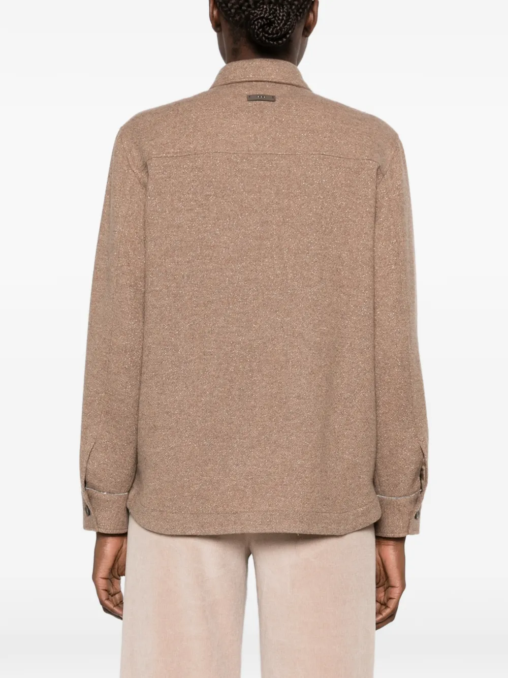 Peserico button-down shirt jacket Bruin