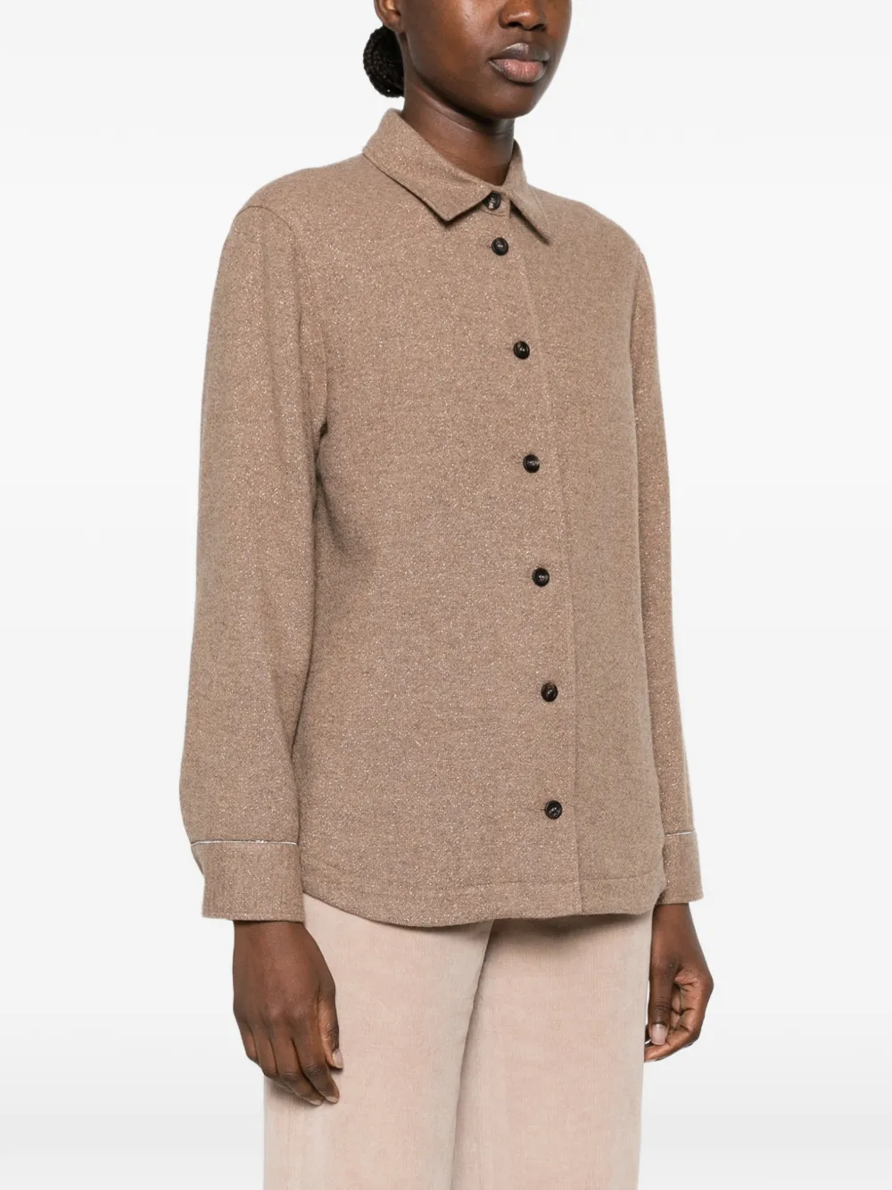 Peserico button-down shirt jacket Bruin