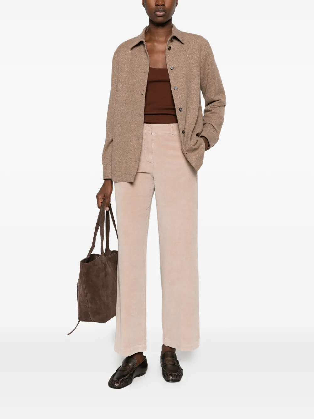 Peserico button-down shirt jacket Bruin
